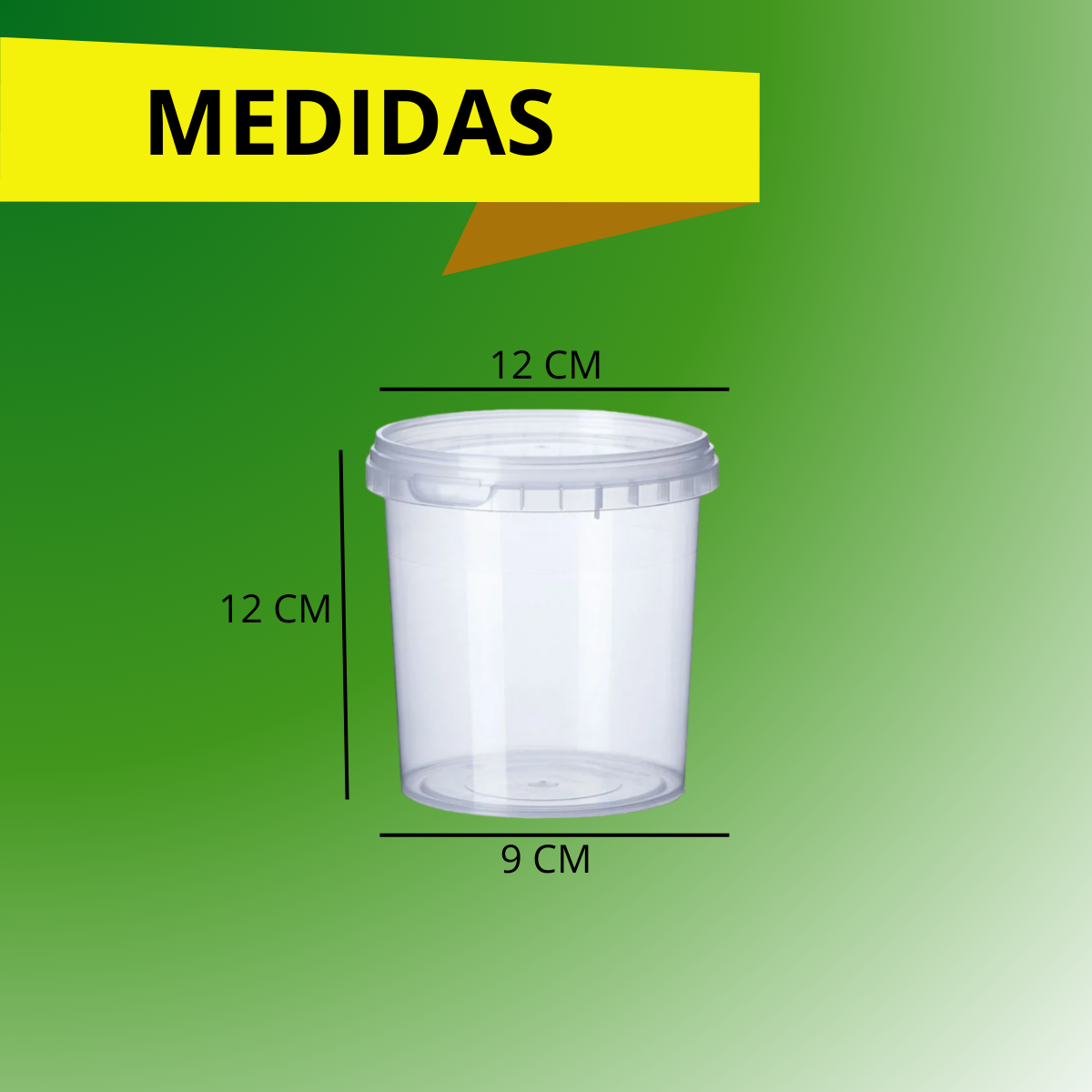 POTE TRANSPARENTE C/ TAPA DE 1 LITRO - Image 2