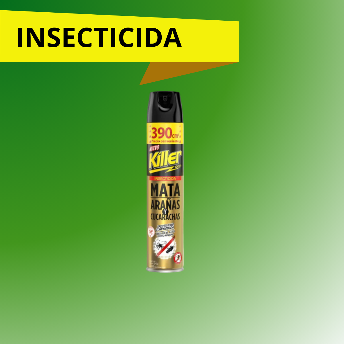 INSECTIDA KILLER MATA ARAÑAS Y CUCARACHAS - 390 ML